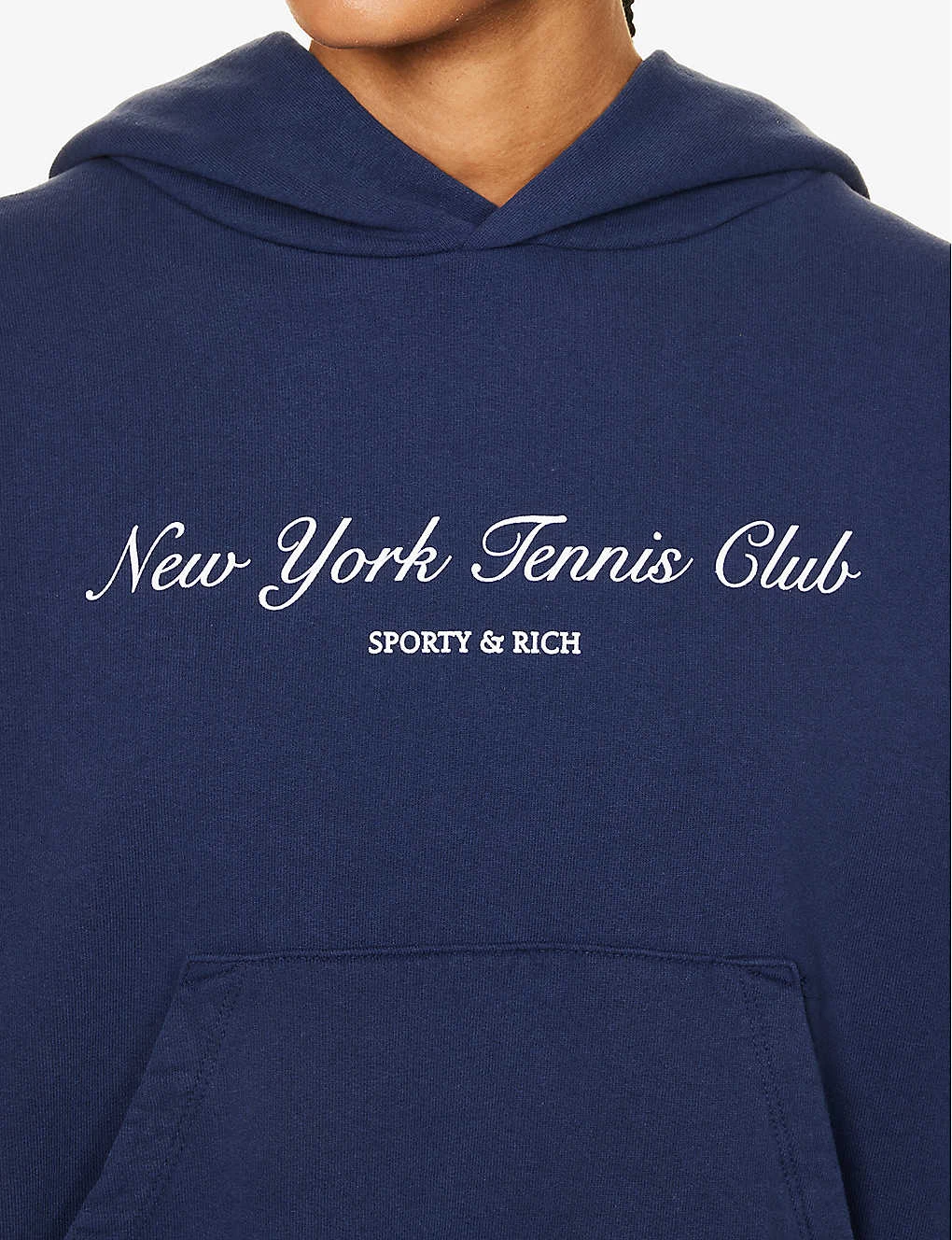 Tennis Club Logo-print Relaxed-fit Cotton Hoody - Image 5