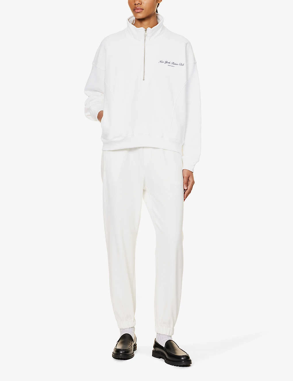 Tennis Club Logo-print Quarter-zip Cotton Sweatshirt - Image 2