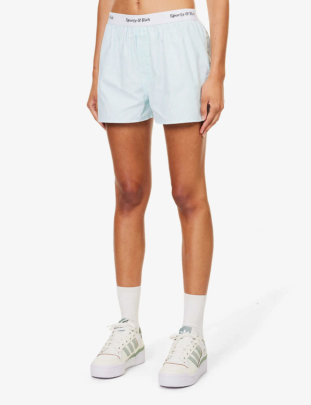 Oxford Striped Cotton Shorts - Image 3
