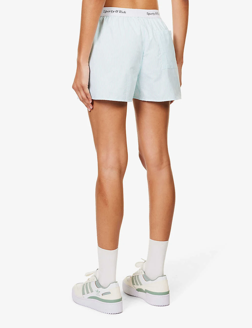 Oxford Striped Cotton Shorts - Image 4