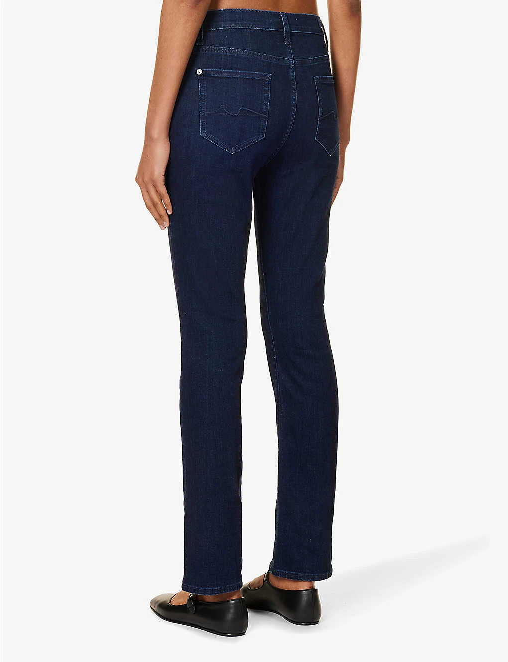 7 For All Mankind Easy Slim Belt-loop High-rise Straight-leg Stretch-denim Jeans - Image 4